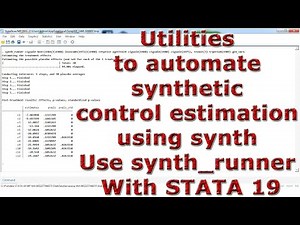 Utilities to automate synthetic control estimation using synth Use synth_runner With STATA 19