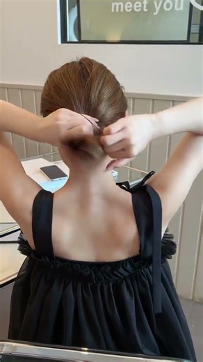 This is how you can use bobby pins! Such an atmospheric low bun #hairstyle #hairstyles #hairtutorial