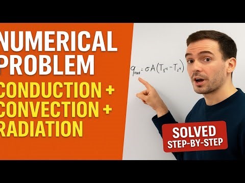 Numerical Example: Solve Combined Conduction + Convection + Radiation — Step-by-Step (Exam Ready)