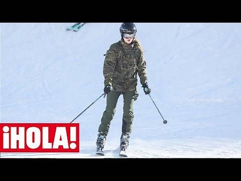 La princesa Leonor muestra su destreza como esquiadora durante su entrenamiento militar en Huesca