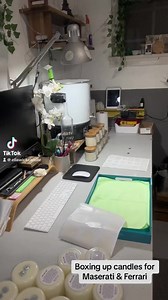 Come box up some candles with me for McCarroll’s Maserati & Northshore Ferrari. The true meaning of handmade with love ❤️ #candles #candlemaking #supportlocal | Ella Wick Candles