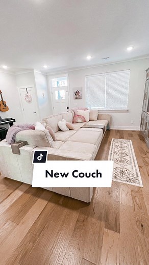 From hand me downs with a more formal set up to the @lovesac couch of my dreams that we can lay on together with plenty of room for baby when he comes. We got the tan combed chenille fabric and I can’t wait to show you how the Stealthtech works! #ad #partner #familyroom #makeover #diy #home #sactional #lovesac #StealthTech #couch #newcouch