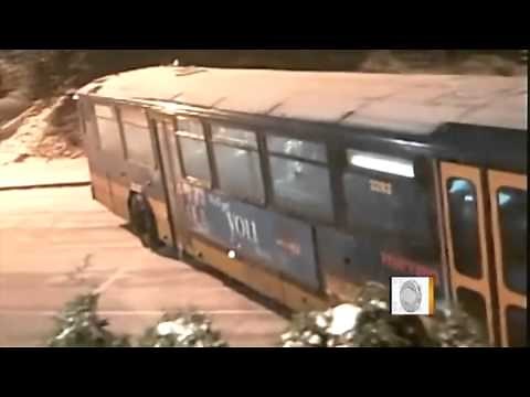 Seattle Bus Slides Down the Street