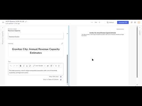 Manual Tables in Disclosure Studio