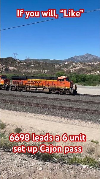 Six units leading a Z train Cajon Pass. #cajon#BNSF#Z train#GE engines.