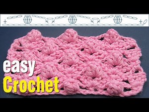 How to Crochet Popcorn and Open Lace Shell Stitch for Crochet Blanket. Free Crochet Blanket pattern.