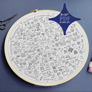 Icon Wheel of Year Embroidery Pattern * Phenology Wheel Embroidery * Embroidery Journal Pattern * 2026 Embroidery Calendar * Hand Embroidery - Etsy