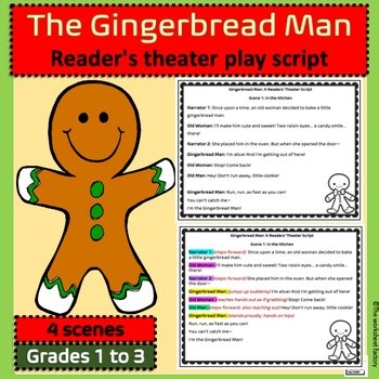 Gingerbread Man – Reader’s Theater Script | 2 Script Versions | Fairy Tale Drama