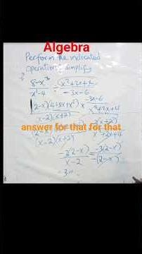 Simplifying Algebraic Expressions by Factorisation | Elementary Algebra