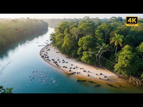 Deep Amazon Rainforest ASMR 🌿 Wildlife Sounds, Jungle River & Nature Ambience | 4K Relaxation