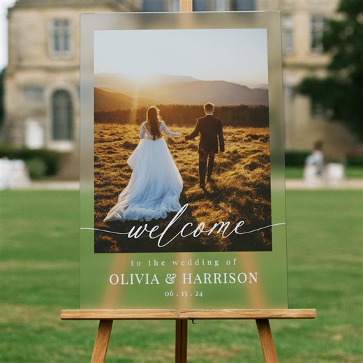 Photo Wedding Welcome Sign, Custom Acrylic Wedding Decor - Etsy