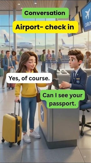 Airport Check-In English | Easy English Conversation for Beginners#learnenglish #englishforbeginners
