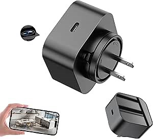 USB-C Cameras Charger 170° Wide Angle LIZVIE Charger Camera with Free APP/Night Vision/Motion Detection/App Remote Control/Fast Charge/1080P.