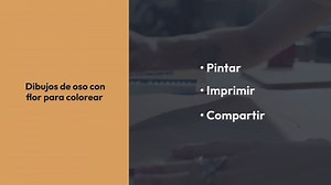 Dibujos de oso con flor para colorear