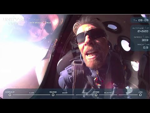Richard Branson reaches edge of space on Virgin Galactic flight