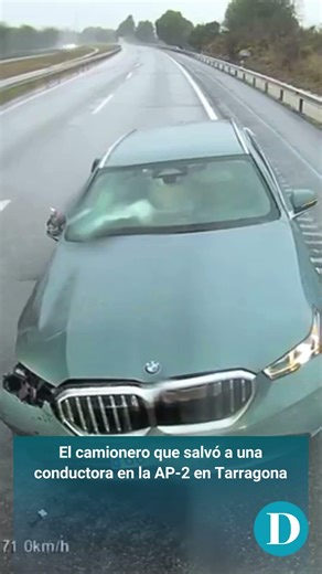 Accidente en la AP-2 a causa de la borrasca Harry