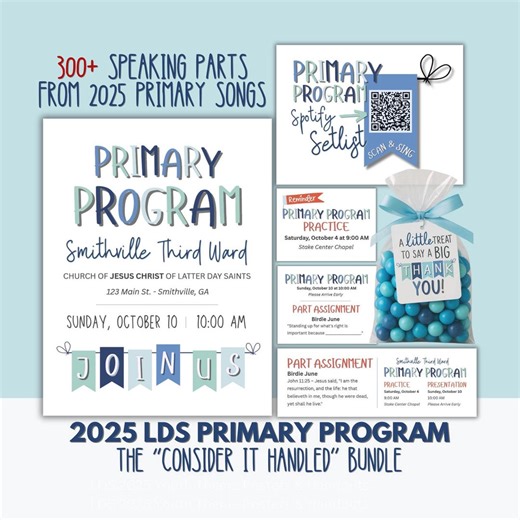 2025 LDS Primary Program Bundle: Editable Script, Invites, Posters (instant Download) - Etsy
