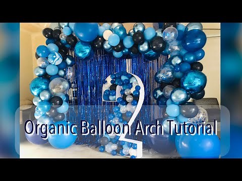 DIY Organic Balloon Arch Backdrop Tutorial | Baby Shark Party Decor