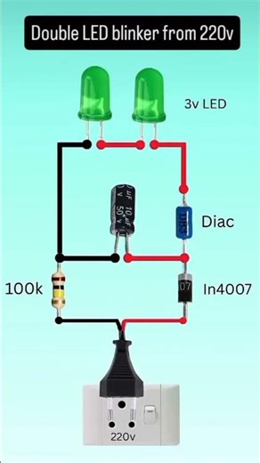 Double LED Blinker Circuit from 220V AC #arduinoproject #arduinouno #reels #arduinoide #arduino