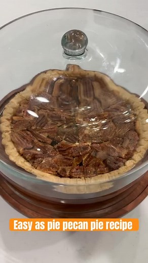 Easy as pie pecan pie! This is a quick and easy pecan pie recipe. I used fresh eggs from my backyard chickens and I used fresh hand cracked pecans from the pecan orchard. 3 eggs 1 cup sugar 1 cup Karol syrup light or dark 1 tsp vanilla 2 tablespoons butter Ready made pie crust About 1 1/2 cups fresh pecans Mix everything except the pecans thoroughly Fold pecans into the mix and pour into pie crust Bake at 350 for 1 hour or until set Let rest and cool before cutting about an hour Enjoy! #holidayd