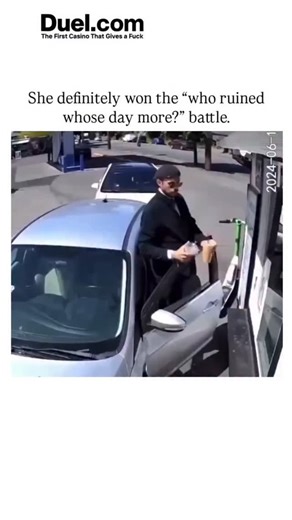 KNOWLEDGE DECODER on Instagram: "- The post shares a 12-second clip of a gas station dispute escalating when a woman in a yellow top grabs a tool from her vehicle and repeatedly smashes the windshield of a nearby silver sedan driven by a suited man, shattering the glass amid bystander vehicles. - Its caption playfully declares the woman the victor in mutual day-ruining, sparking humorous replies estimating $500–$1,000 repair costs and mocking the man's hat, while amassing 25,000+ likes and 3 mil
