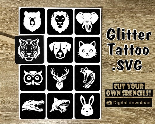 Wildlife Silhouette SVG | Black White Minimal Cutout Design for Crafts Black White Wildlife Cutout | Minimal Logo Style SVG for DIY Projects - Etsy