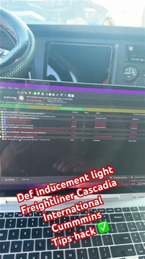 After repaiing fault Def inducement code light #Freightliner #Cascadia #Cummmins Tips hack ✅