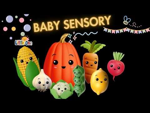 Dancing fruit dancing veggies 🥕 🍑🍓🍆🍒 CUTE Animation - Baby Sensory video - High Contrast Sensory