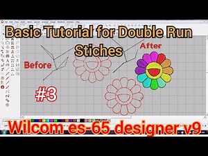 #3 Tutorial Running Stitches Wilcom Es 65 v9 Designer Pano Maging double Run.