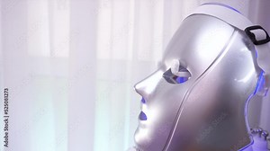 Skin rejuvenation led facial mask for beautiful healthy skin. Light therapy.