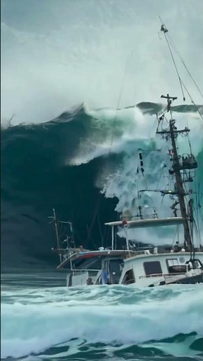 Is This the Narrowest Escape from Sinking You've Seen? #ocean #roughseas #scaryocean