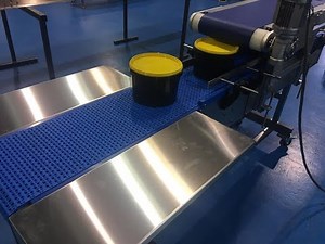 Automated Lidding Machine for Snap On Lids using Conveyors UK at C-Trak Ltd