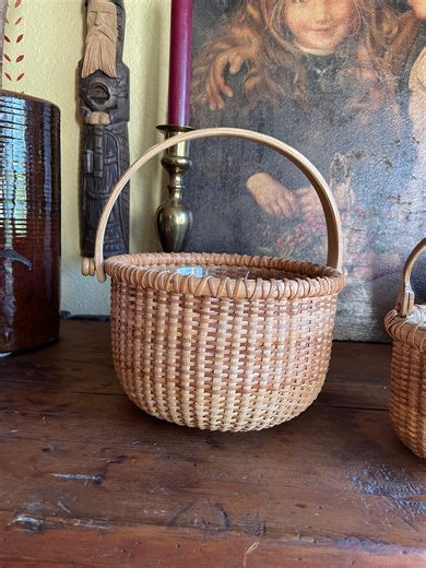 Vintage - Nantucket Lightship Basket - 1990s - 8.5" Tall With Handle Up - Etsy