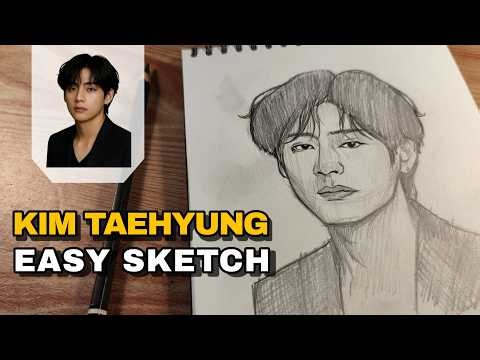 How to draw Kim Taehyung step by step for beginners