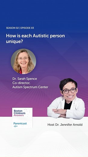 11K views · 44 reactions | Dive into the complexities of autism spectrum disorder in the latest episode of the Boston Children’s Answers Parentcast with Dr. Jennifer Arnold and Dr. Sarah Spence. ️ From debunking myths to discussing treatment options and strengths, this conversation sheds light on the diverse nature of ASD. Listen now at the link in bio!  #WorldAutismAwarenessDay | Boston Children’s Hospital | Facebook