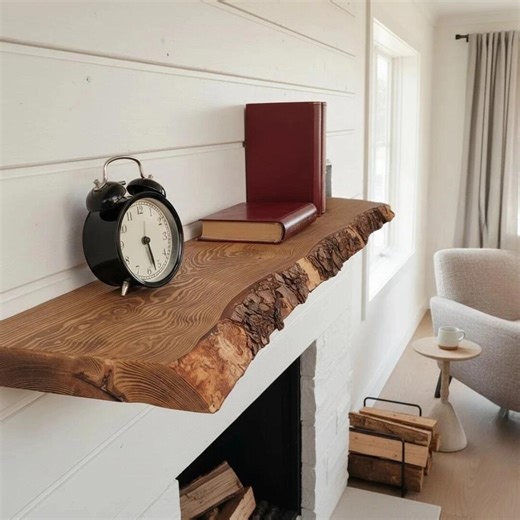 Floating Shelf With Live Edge ,rustic Bark Wall Shelf, Handmade, Floating , Oak, Loft, Custom - Etsy