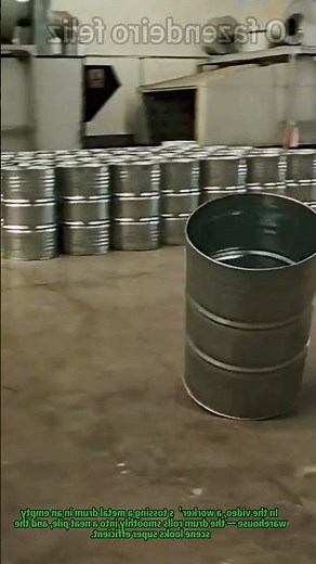 Cool Drum Stacking Trick: Toss & Roll Drums Into Place #WarehouseHacks #EfficientOrganizing