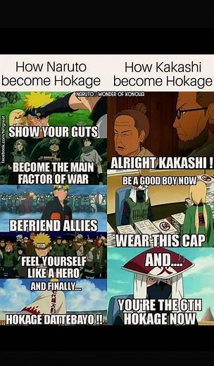 Naruto becomes hokage vs kakashi becomes hokage