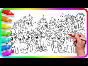 Coloring Pages MY LITTLE PONY | How to draw My Little Pony easy | MLP Simple Drawing Tutorial Art