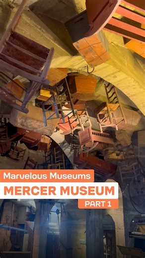 Amazing America TV | Did you know there’s a castle in Pennsylvania where the furniture hangs from the ceiling? Welcome to the Mercer Museum in Doylestown 🪑🤩—... | Instagram