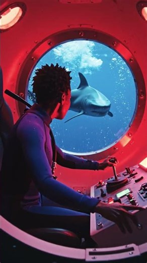 Giant Shark 🦈 attack 😯 The Man in the ocean 🌊 #ai