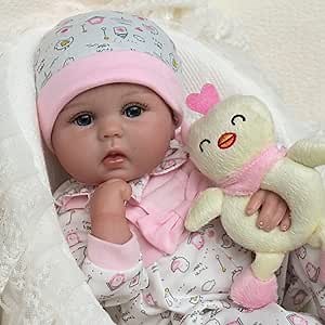 Reborn Baby Doll - 16 Inch Realistic Newborn Girl, Lifelike Silicone Doll with Soft Weighted Body, Kids Gift Box for 3+