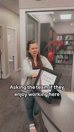 Asking the team if they like working here but with a crying filter on. 😭 #officehumor #officememes
