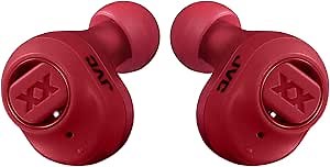 JVC HA-XC50T XX True Wireless Headphone Earbuds with Deep Bass, 14H Battery Life, Water and Dust Proof (IP55), Shock Proof (Red)