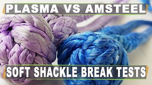 Is Plasma just as good as Amsteel? They are both dyneema so we tested them with button knot soft shackles on the slack snap machine and filmed it in slow motion. We also test different configurations to see strength comparisons depending how you use them. Thank you Matt Stolling and Lorenzo DeMuro (@thezenlunatics) for helping break stuff. Thank you Sean Simmons for sponsoring this video with the Plasma rope. Thank you Matthew Warwick for giving us the modified girth hitch idea. You can buy Plas