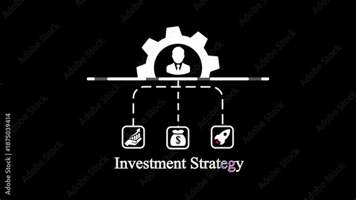 Investment Strategy Icon with Smart Capital Planning, Financial Growth and Business Decision System.