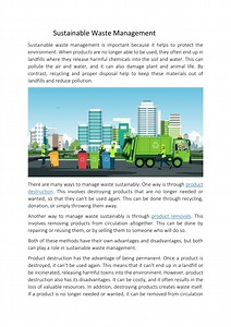 sustainable waste management - SlideServe