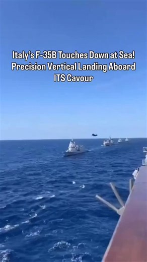 An Italian Navy (Marina Militare) F-35B Lightning II executes a textbook vertical landing on the aircraft carrier ITS Cavour, demonstrating Italy’s growing carrier aviation capability and the unique STOVL performance of the fifth-generation stealth jet. 🇮🇹✈️ - #ItalianAirForce #ItalianNavy #F35B #CarrierLanding #ITSCavour #Aviation | Aviation Mafia
