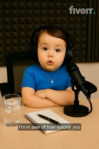 Fiverr on Instagram: "Want to make a Baby Podcaster ad? Here’s how to DIY your way into cuteness overload: 1. Script it with ChatGPT 2. Generate your baby hosts (Sora/Midjourney) 3. Animate + voice it (Hedra) 4. Edit + subtitle in Veed.io Too many tabs open already? ‍ Skip the hassle. Hire an AI expert on Fiverr who actually loves doing this stuff at the link in our #Fiverr #AICreators #EntrepreneurLife #ContentHacks #BabyPodcasters"