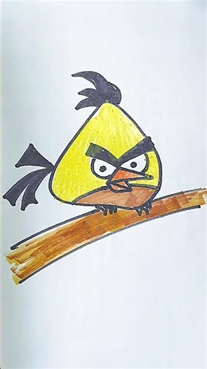 Yellow Angry Bird Drawing Game Character #drawing #art #angrybirds #gamecharacter